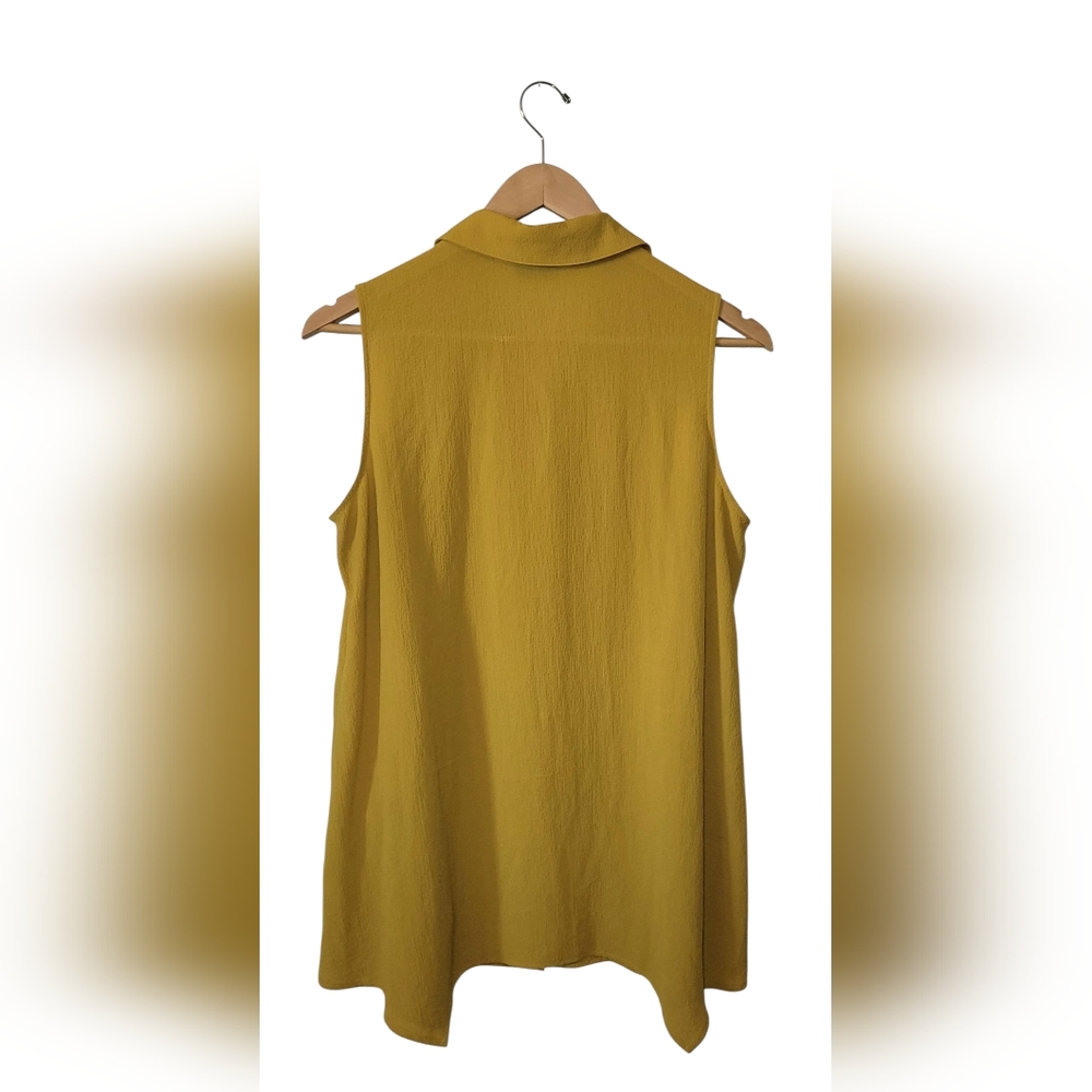 (2)Joan Rivers Tunic Sleeveless Crepe Gauze Pink Yellow Large Stretch Shirt Top - Picture 11 of 15